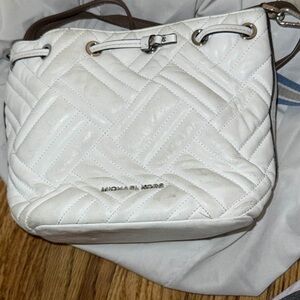 Michael Kors White Quilted Shoulder Bag